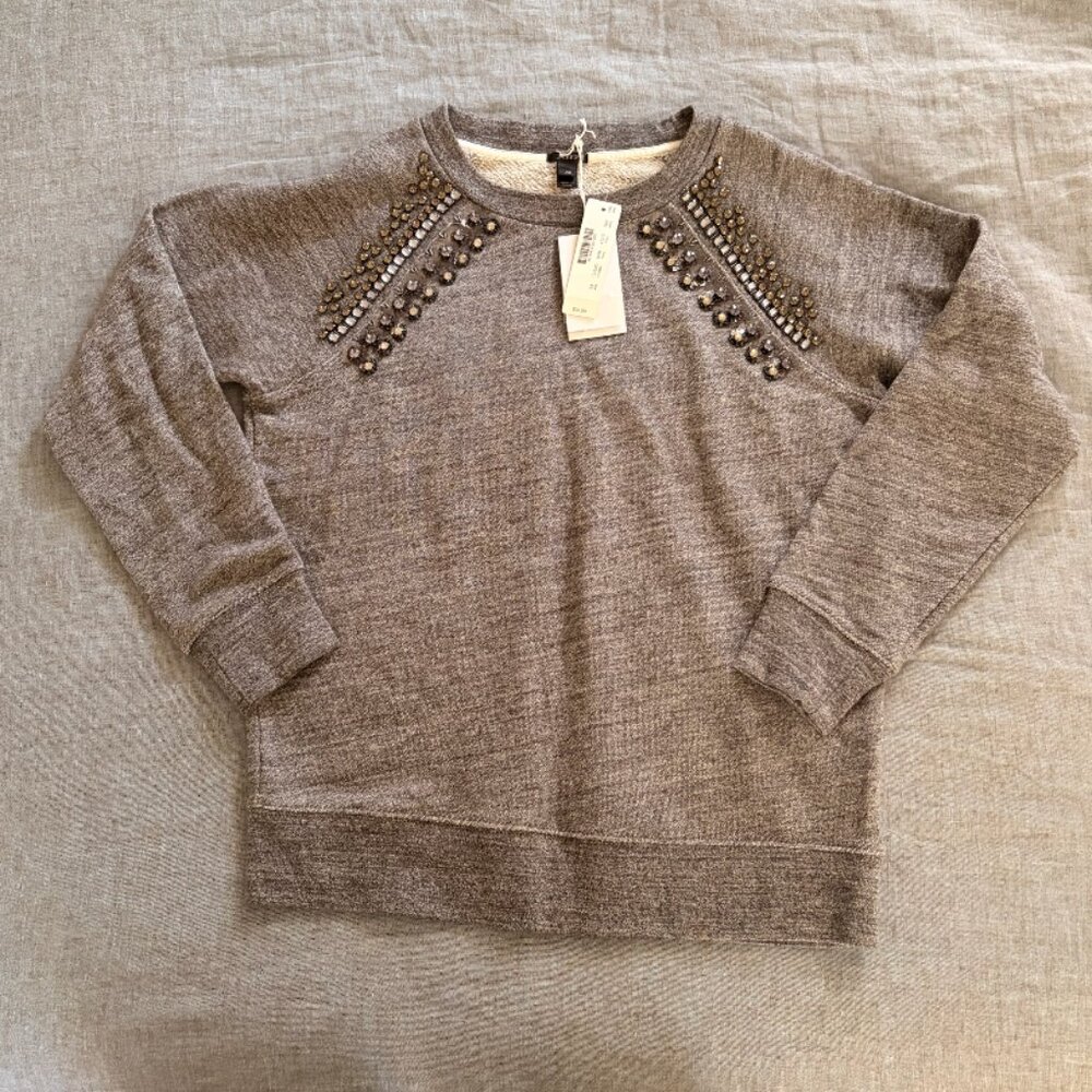J.Crew NWT Grey Sweatshirt with Bling